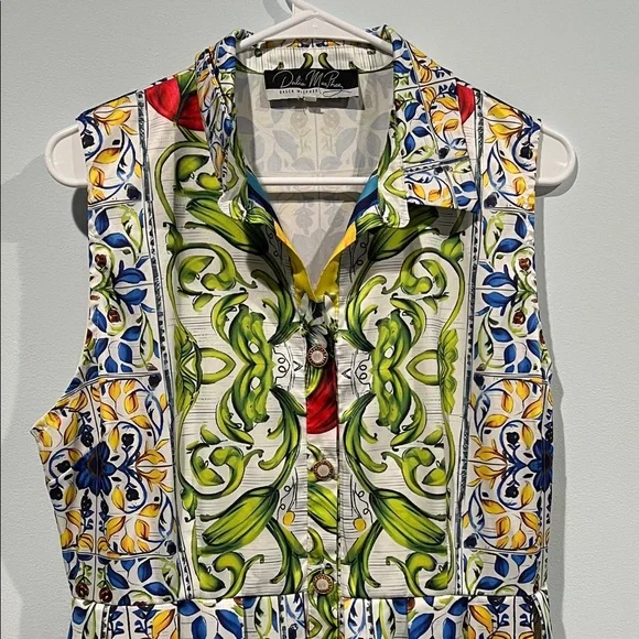 🌟 Dalia McPhee Vibrant Tile Print Maxi Dress – Size Large – Like New 🌟 - Picture 7 of 15